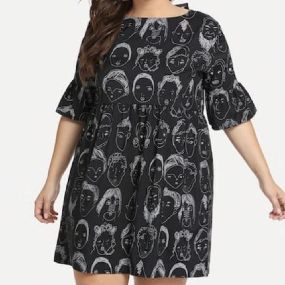 Faces B/W Dress